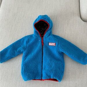 Reversible Two Way Jacket Marvel Blue and Red Fleece Jacket